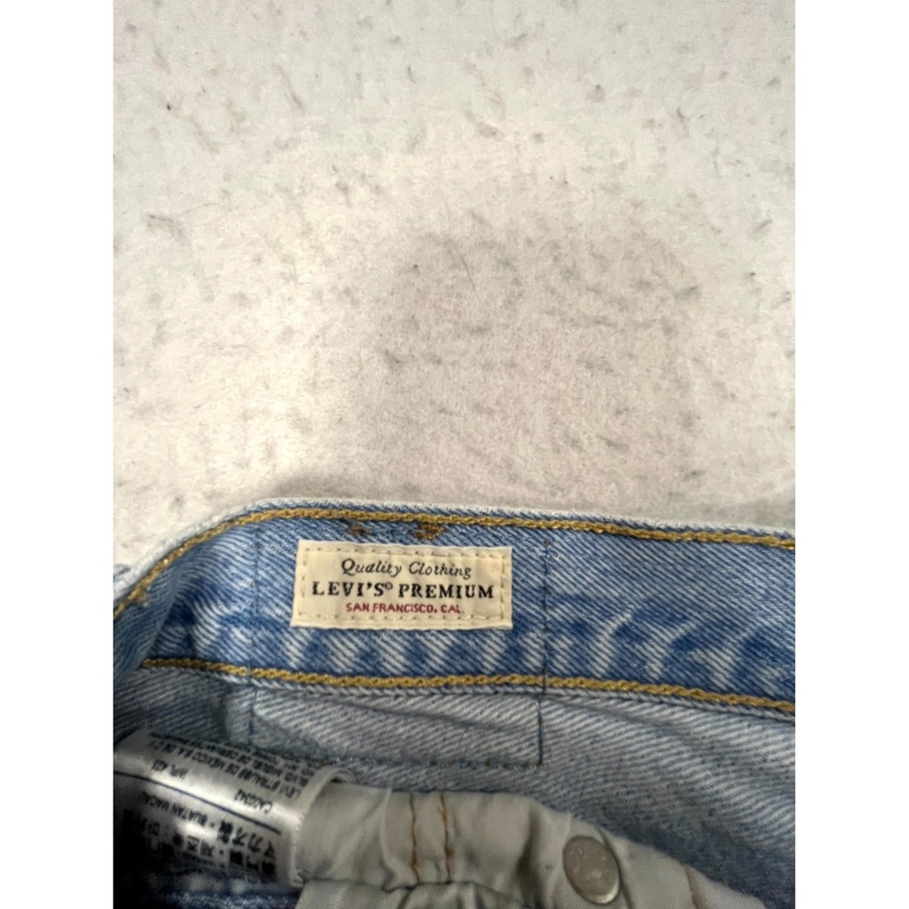 Levi's 501 Premium Cut Off Shorts Womens 29 Blue Distressed Light Wash Raw Hem - Picture 3 of 14